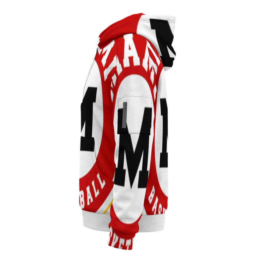 All-Over Print Men’s Fleece Half-Zip Hoodie With Arm Pockets
