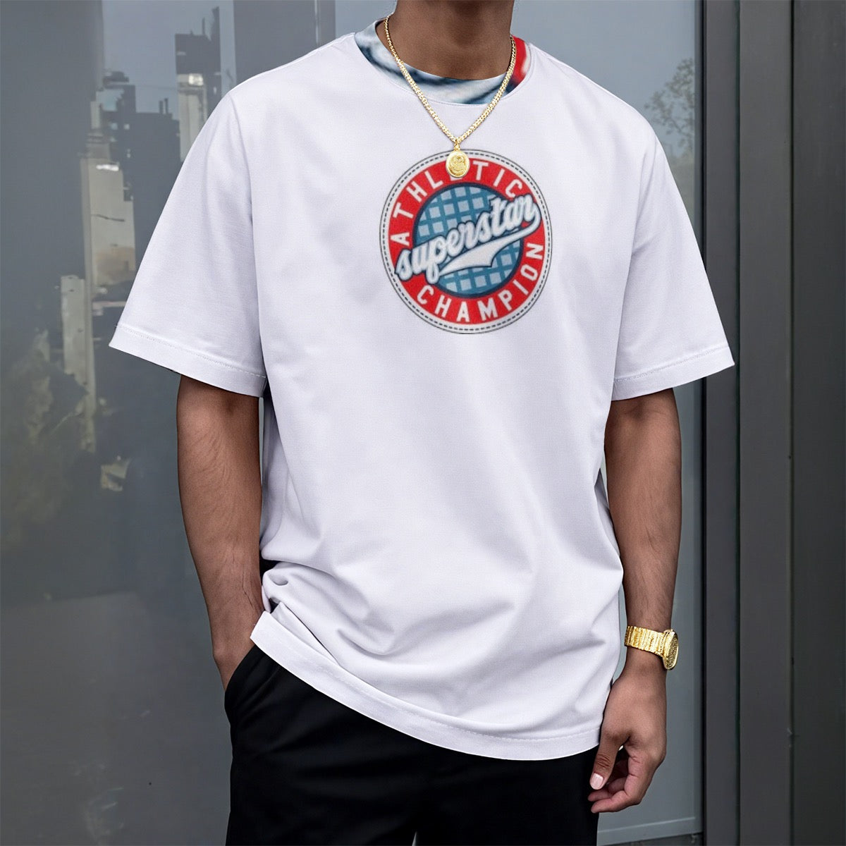 All-Over Print Unisex Drop-shoulder T-shirt|180GSM